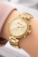 Women's Wristwatch - Gold Tone Steel Case and Steel Strap Design