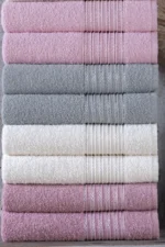 10-Piece Cotton Hand and Face Towel Set - Soft Absorbent 50x90 cm Bathroom Towels - Image 3
