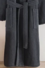 100% Cotton Anthracite Unisex Hooded Bathrobe - Soft, Quick-Dry & Durable Comfort - Image 3