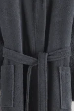 100% Cotton Anthracite Unisex Hooded Bathrobe - Soft, Quick-Dry & Durable Comfort - Image 4