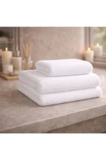 100% Cotton Large Bath and Shower Towel - Luxury Soft Hotel, Body, and Beach Towel (70x140 cm - White) - Image 3