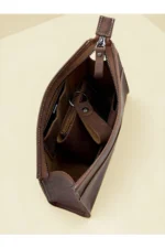 100% Genuine Crazy Horse Leather Men's Handbag Wallet Glasses Case and Keychain Set Tan - Image 3