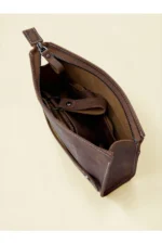 100% Genuine Crazy Horse Leather Men's Handbag Wallet Glasses Case and Keychain Set Tan - Image 7