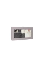 12-Piece Boxed Jacquard Anthracite-Cream Bathrobe & Towel Set - Bridal Bathroom Collection - Image 2