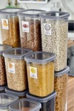 18-Piece Anthracite Food & Dry Food Storage Container Set with Free Labels (3 Sizes - 1.75L, 1.2L, 0.55L) - Image 2