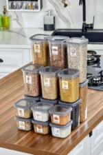 18-Piece Anthracite Food & Dry Food Storage Container Set with Free Labels (3 Sizes - 1.75L, 1.2L, 0.55L) - Image 4