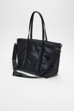Stradivarius Black Bow Fabric Shopper Bag - Large Woven Tote for Everyday - Image 4