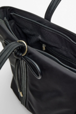 Stradivarius Black Bow Fabric Shopper Bag - Large Woven Tote for Everyday - Image 5