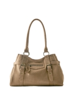 Pull & Bear Brown Buckle Tote Bag - Woven Fabric Shoulder Shopper for Women - Image 2