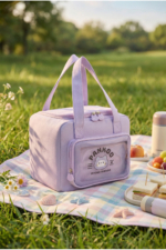 Roomys Kawaii Korean-Style Insulated Lunch Bag - Lilac Thermal Bento Cooler Tote