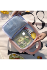 Roomys Kawaii Korean-Style Insulated Lunch Bag - Lilac Thermal Bento Cooler Tote - Image 3