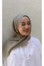 Neo Cotton Hijab Shawl in Antique Beige - Soft Lightweight Wrap Scarf for Women - Image 3