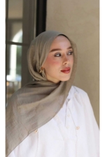 Neo Cotton Hijab Shawl in Antique Beige - Soft Lightweight Wrap Scarf for Women - Image 6