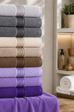 Alia Soft 10-Piece Hand & Face Towel Set - 50x90 cm Soft Absorbent Cotton Bathroom Towels - Image 2