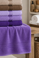 Alia Soft 10-Piece Hand & Face Towel Set - 50x90 cm Soft Absorbent Cotton Bathroom Towels - Image 3