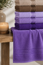 Alia Soft 10-Piece Hand & Face Towel Set - 50x90 cm Soft Absorbent Cotton Bathroom Towels - Image 4