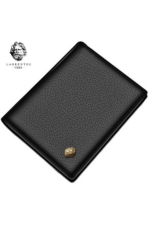 Elegance Men's Genuine Calfskin Wallet - Black Vertical Bifold Card Holder - Image 4
