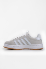 Women's Grey Suede Casual Sneakers with Side Stripe - Image 2