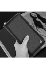 Milano Hand-Made Zip-Around Long Men's Leather Wallet - Black Genuine Calfskin Card Holder - Image 6
