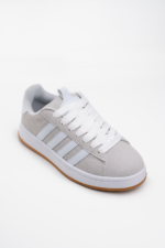 Women's Grey Suede Casual Sneakers with Side Stripe - Image 4