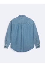 LTB Velina Women's Blue Denim Shirt - Relaxed Fit Long Sleeve Cotton Shirt - Image 2