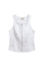LTB Isella Women's White Denim Vest - Slim Fit Zip-Front Sleeveless Jean Waistcoat - Image 3