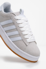 Women's Grey Suede Casual Sneakers with Side Stripe - Image 7