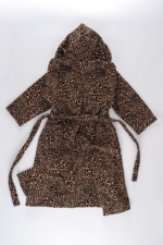 Panthera Velour Hooded Bathrobe in Leopard Print - 100% Cotton Soft Plush Robe - Image 6