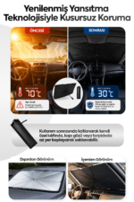 Car Windshield Sun Shade Umbrella - Foldable Reflective UV Protection Front Window Sunshade - Image 2