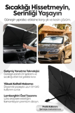 Car Windshield Sun Shade Umbrella - Foldable Reflective UV Protection Front Window Sunshade - Image 3