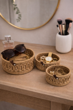 3-Piece Handmade Rope Storage Basket Set - Beige Bathroom, Shelf & Decor Organizer - Image 6