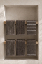 6-Piece Kitchen & Hand Towel Set - Anthracite Striped 30x50 cm Cotton-Blend Towels - Image 3
