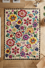 Round Washable Non-Slip Printed Area Rug - Multicolour Living Room, Kitchen & Hallway Carpet - Image 4