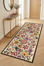Round Washable Non-Slip Printed Area Rug - Multicolour Living Room, Kitchen & Hallway Carpet - Image 5