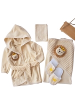 Organic Turkish Cotton Baby & Toddler Hooded Bathrobe - Luxury 0-2 Years Bath Robe
