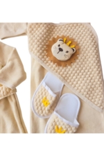 Organic Turkish Cotton Baby & Toddler Hooded Bathrobe - Luxury 0-2 Years Bath Robe - Image 2