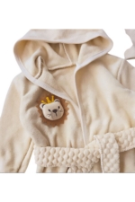 Organic Turkish Cotton Baby & Toddler Hooded Bathrobe - Luxury 0-2 Years Bath Robe - Image 3