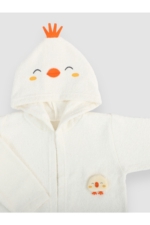 3-Piece Baby Bathrobe Set with Chick Embroidery - 100% Turkish Cotton Boxed 0-2 Years Bath Set - Image 2