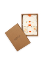 3-Piece Baby Bathrobe Set with Chick Embroidery - 100% Turkish Cotton Boxed 0-2 Years Bath Set - Image 5
