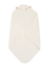 Hooded Baby Swaddle Towel with Lamb Ears - Pink 100% Turkish Cotton Soft Newborn Bath Towel 75x75 cm - Image 3
