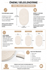 Oval Cream Plush Rug - Washable Non-Slip Soft Living Room & Bedroom Carpet - Image 6