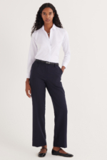 Women's White Slim Fit Shirt - Long Sleeve Hidden Placket Basic Blouse - Image 5