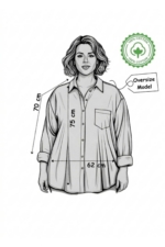 Women's Navy Linen-Look Oversize Summer Shirt - Relaxed Button-Collar Blouse - Image 5