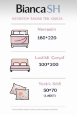 Single Duvet Cover Set in White with Heart Print - 100% Turkish Cotton 3-Piece Bedding with Fitted Sheet - Image 4