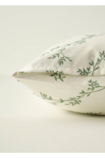 Lauren Double Duvet Cover Set in Green - Striped Cotton-Blend 3-Piece Bedding - Image 6