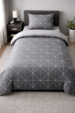 Single Duvet Cover Set in Black - 100% Turkish Cotton 3-Piece Breathable Bedding with Fitted Sheet - Image 2