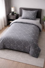 Single Duvet Cover Set in Black - 100% Turkish Cotton 3-Piece Breathable Bedding with Fitted Sheet - Image 3