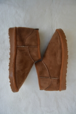 Women's Grey Ultra Mini Faux Suede Ankle Boots - Fur-Lined Flat Winter Booties - Image 3