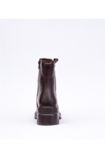 Women's Brown Genuine Leather Ankle Boots - Mid-Heel Side-Zip Winter Booties - Image 5