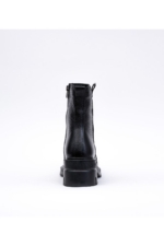 Women's Black Genuine Leather Ankle Boots - Mid-Heel Side-Zip Winter Booties - Image 6